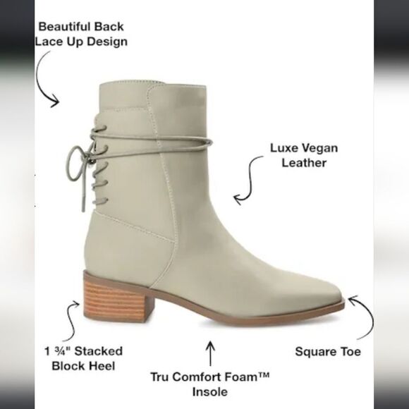 New Journee Collection Vannder Bootie olive gray leather high boot size 7 - Picture 4 of 7